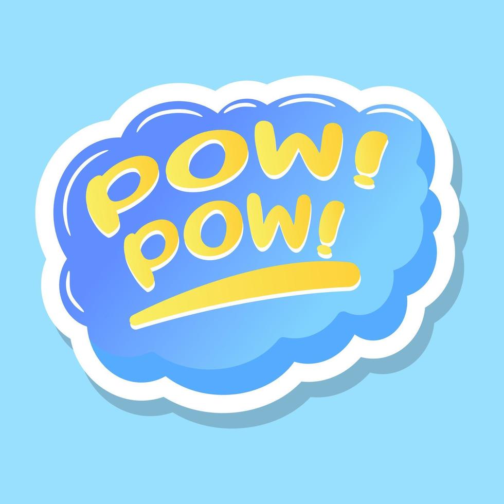 A pow pow comic bubble flat sticker vector