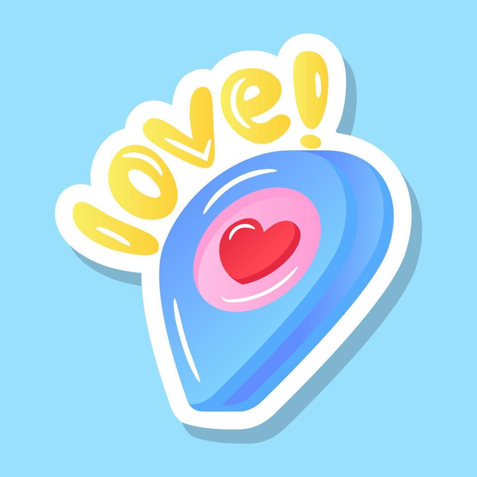 A sign of love, flat sticker vector