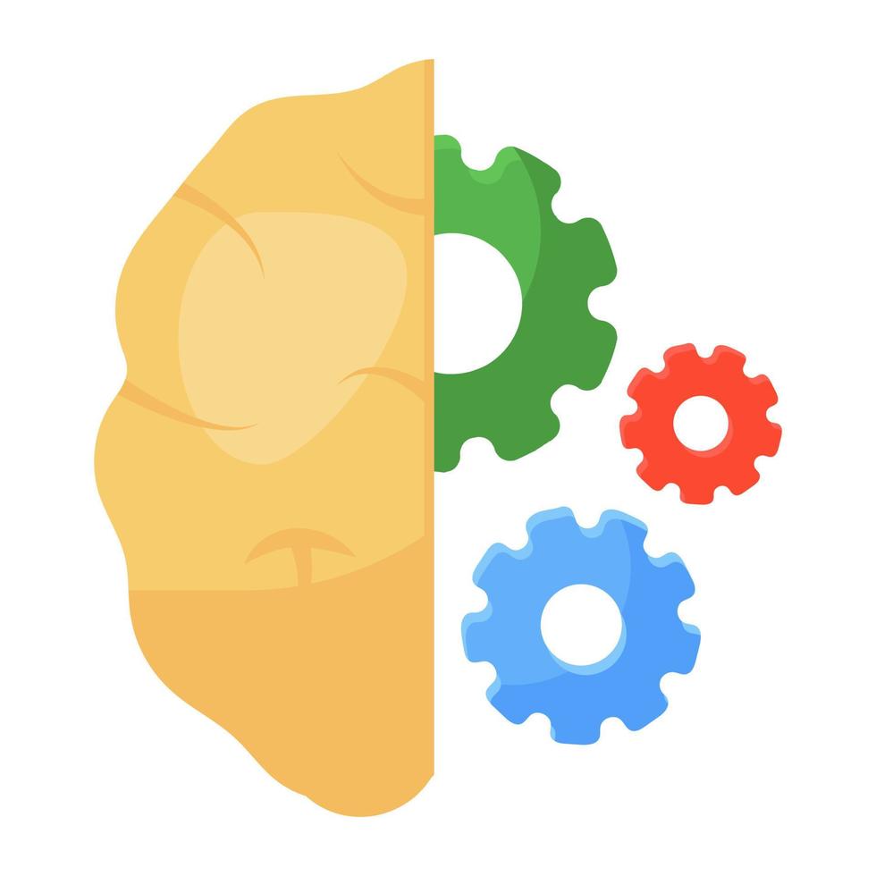 Brain development icon in flat design vector