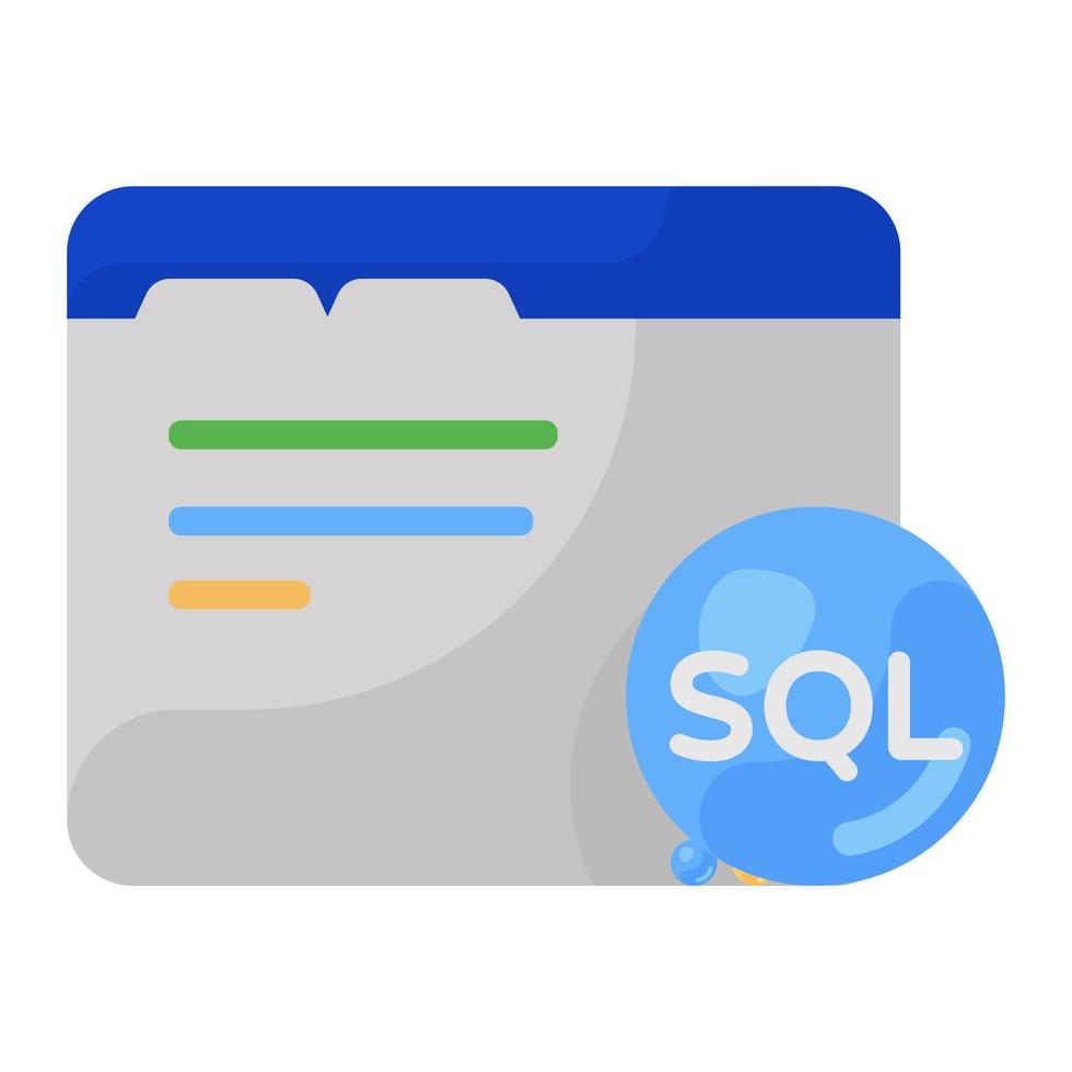 Editable design of sql language icon vector