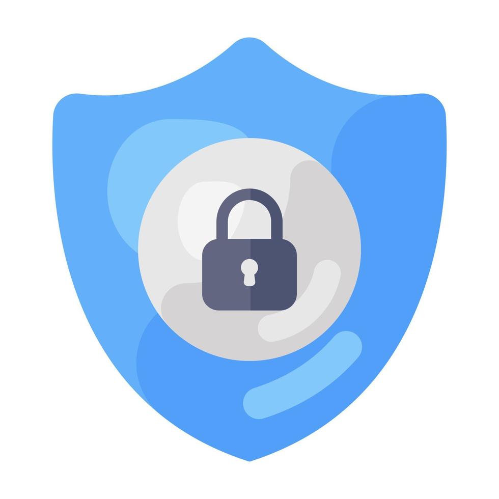 An icon of protection, flat vector of security shield in trendy vector