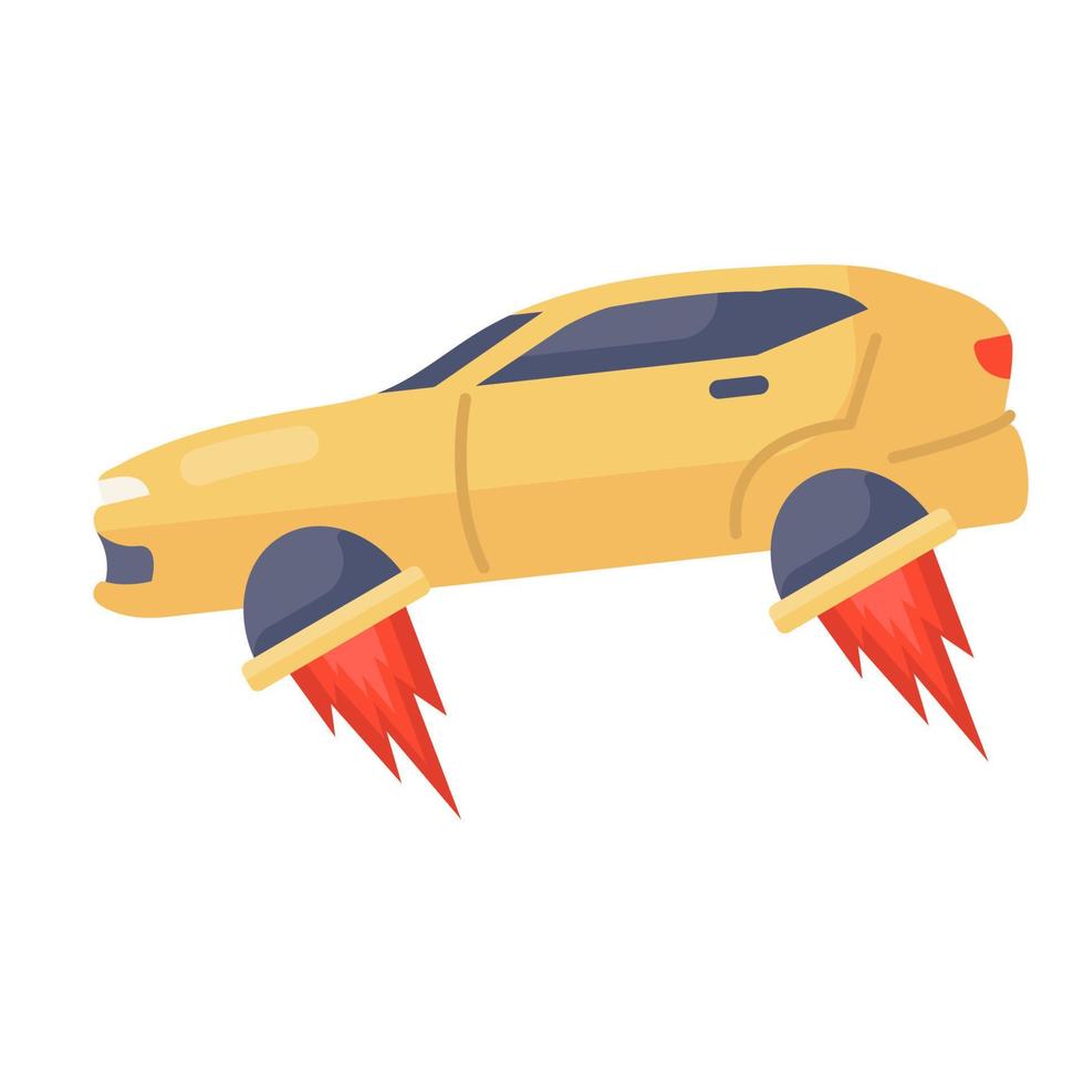 Flat icon of futuristic car style, ai vehicle technology concept vector