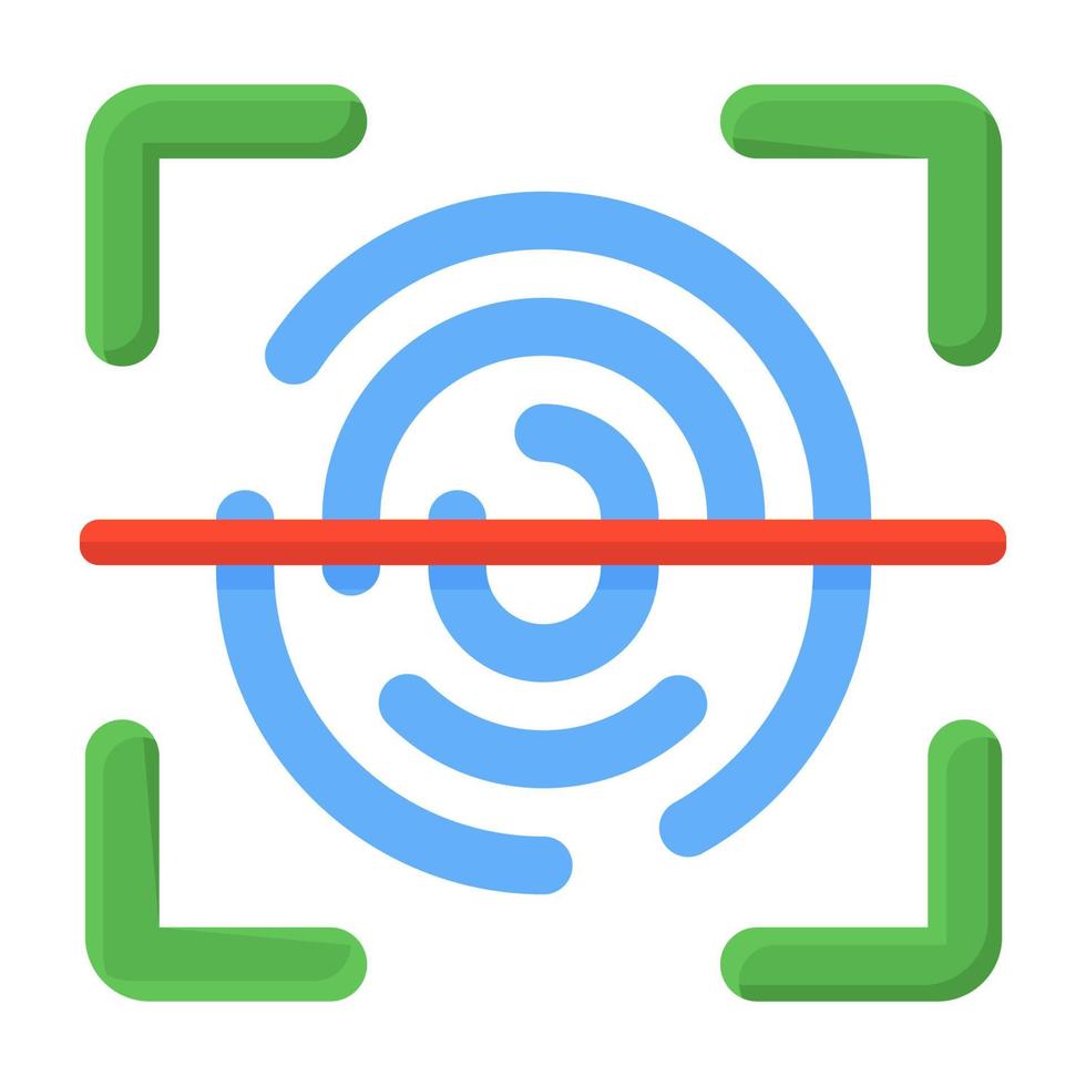 Thumb scanning icon in flat design vector