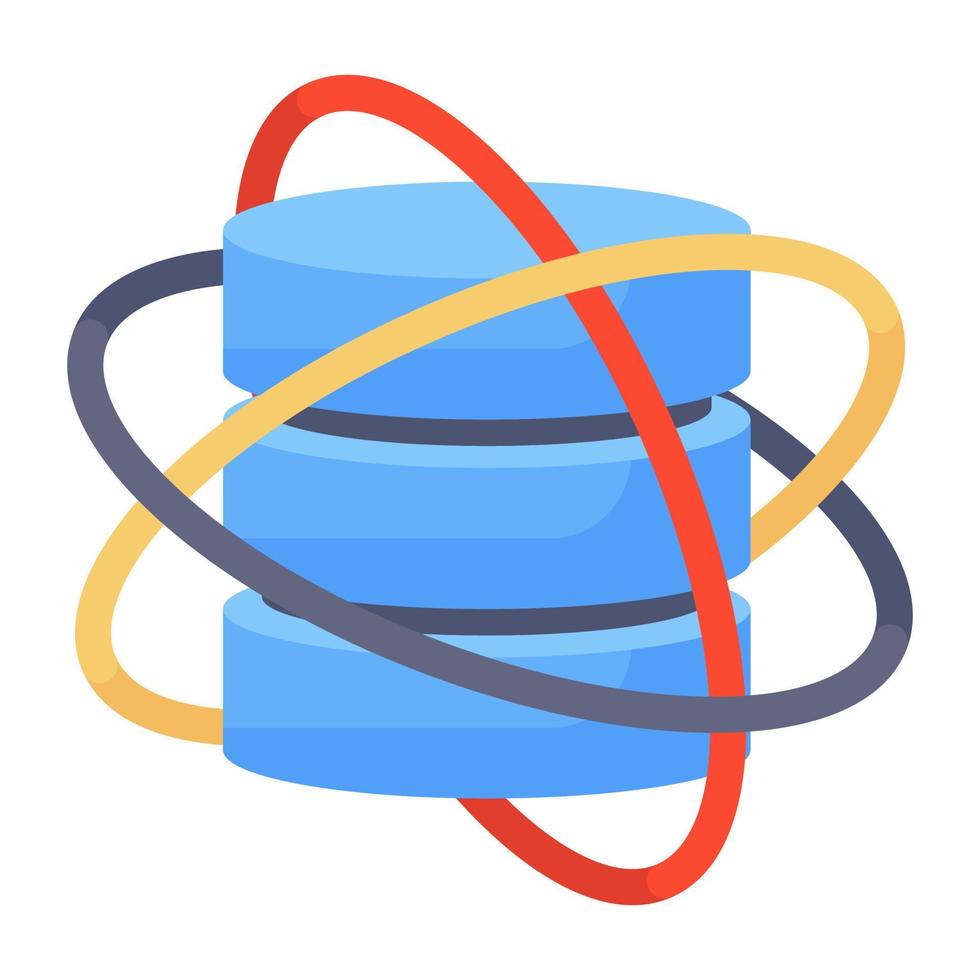 Database rack with nodes showing centralized database icon vector