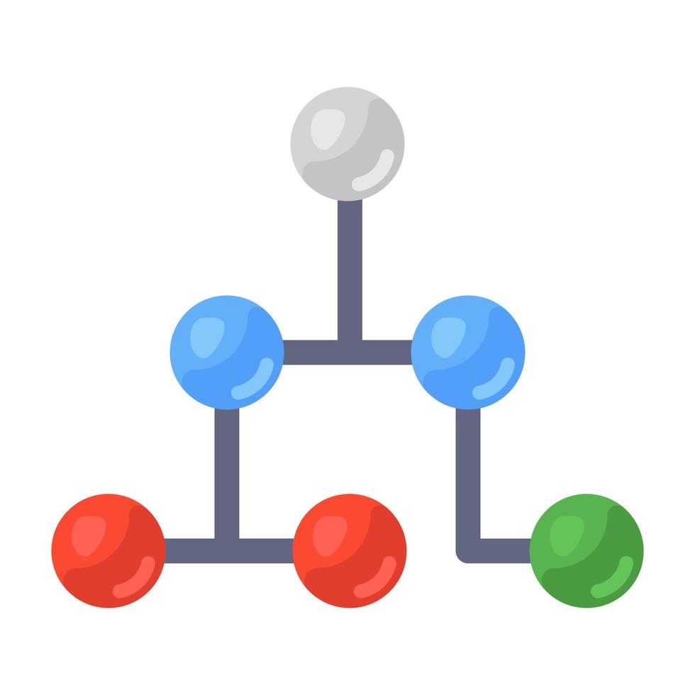 Flat vector design of nodes network, topology icon