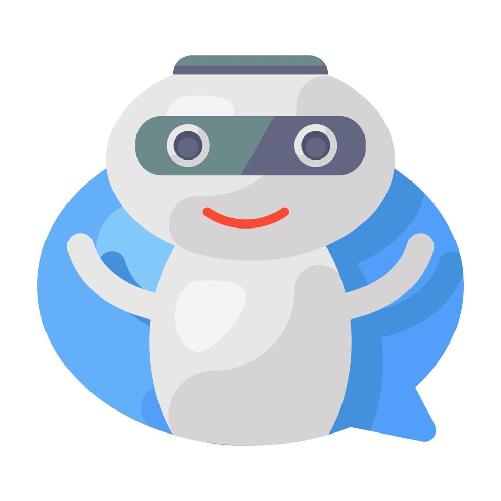 Flat vector design of a virtual assistant, artificial intelligence concept