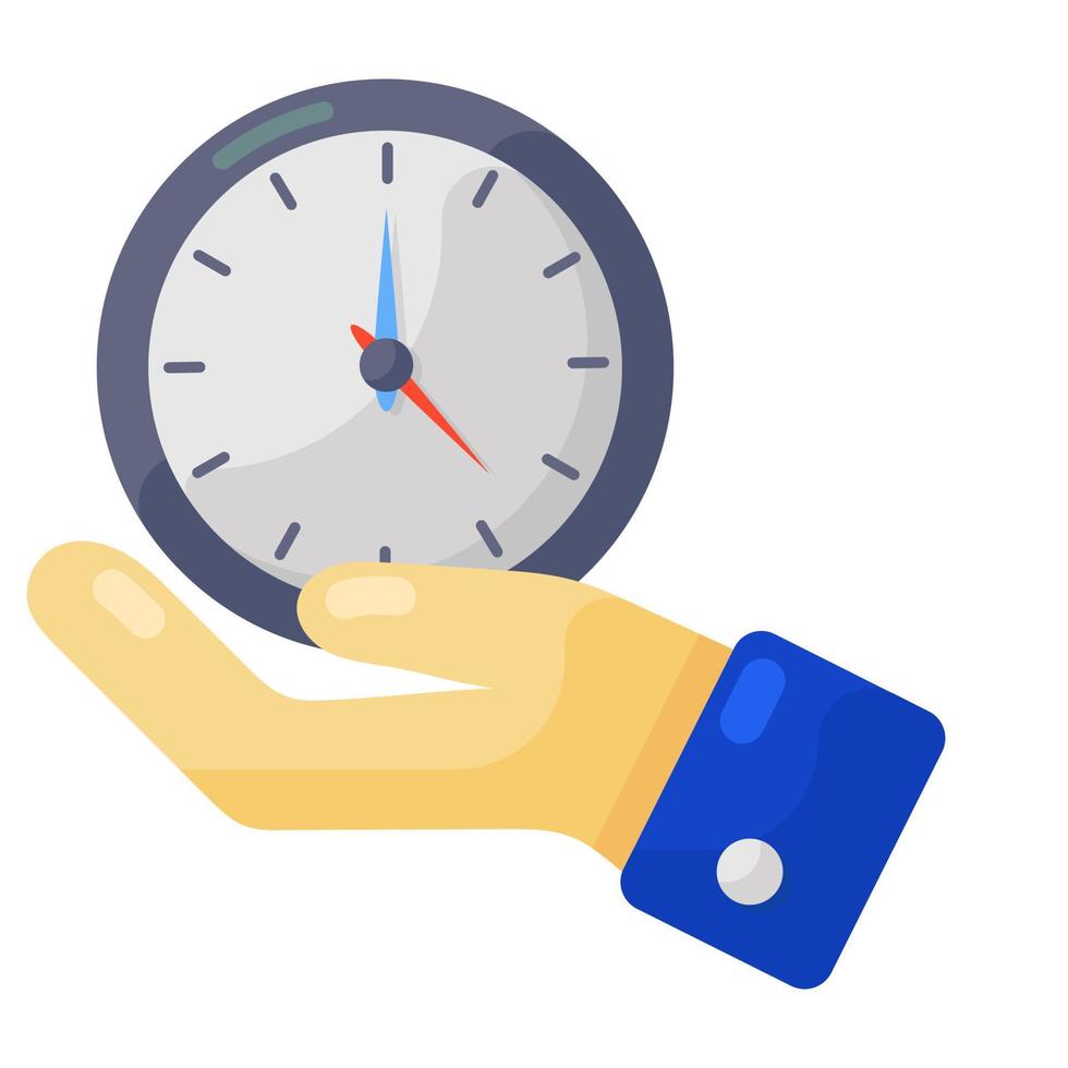Flat icon of save time, editable vector