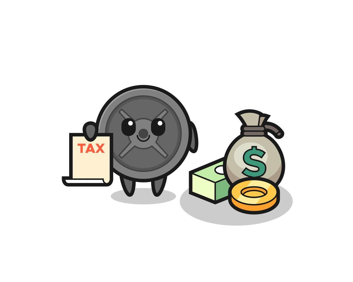 Character cartoon of barbell plate as a accountant vector