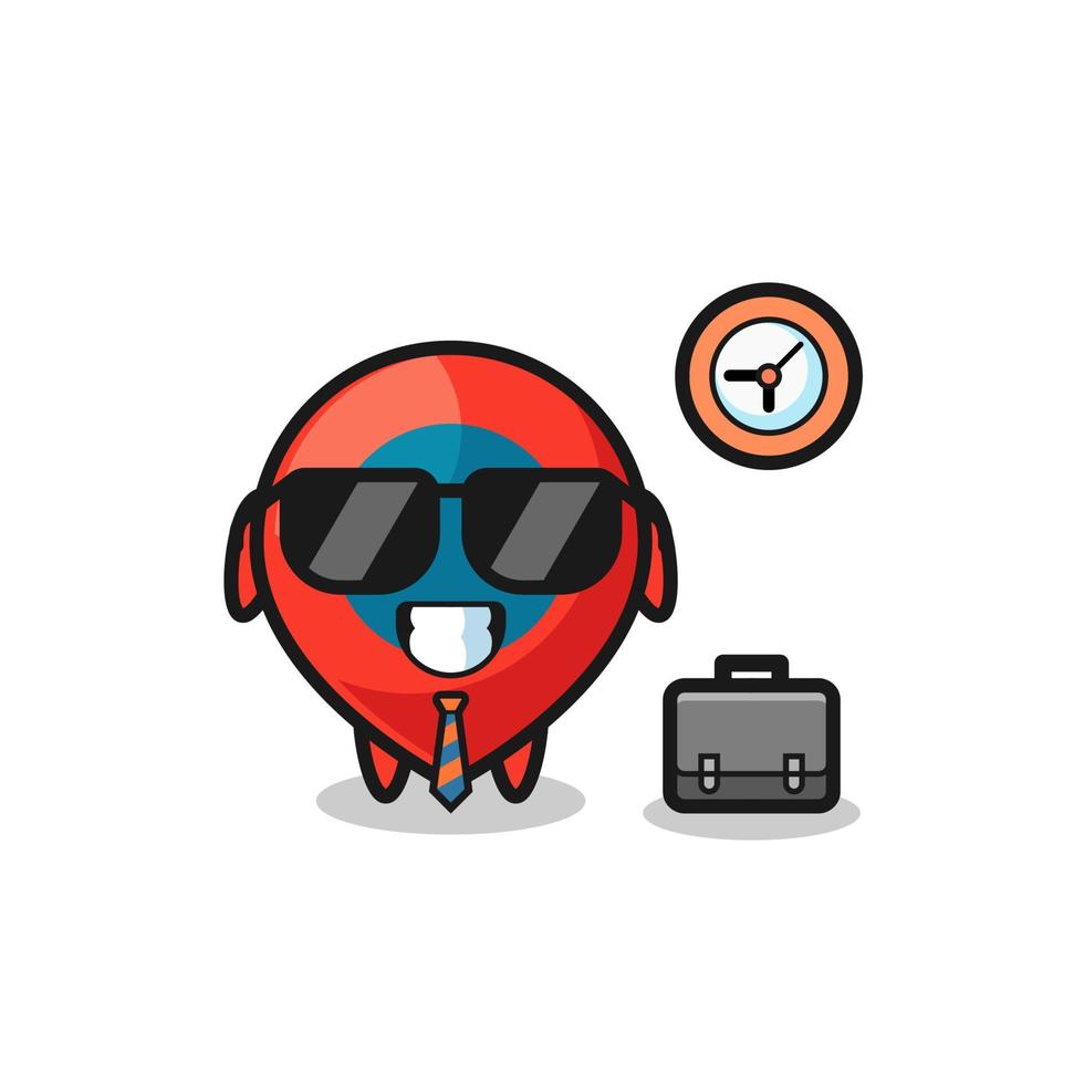 Cartoon mascot of location symbol as a businessman vector