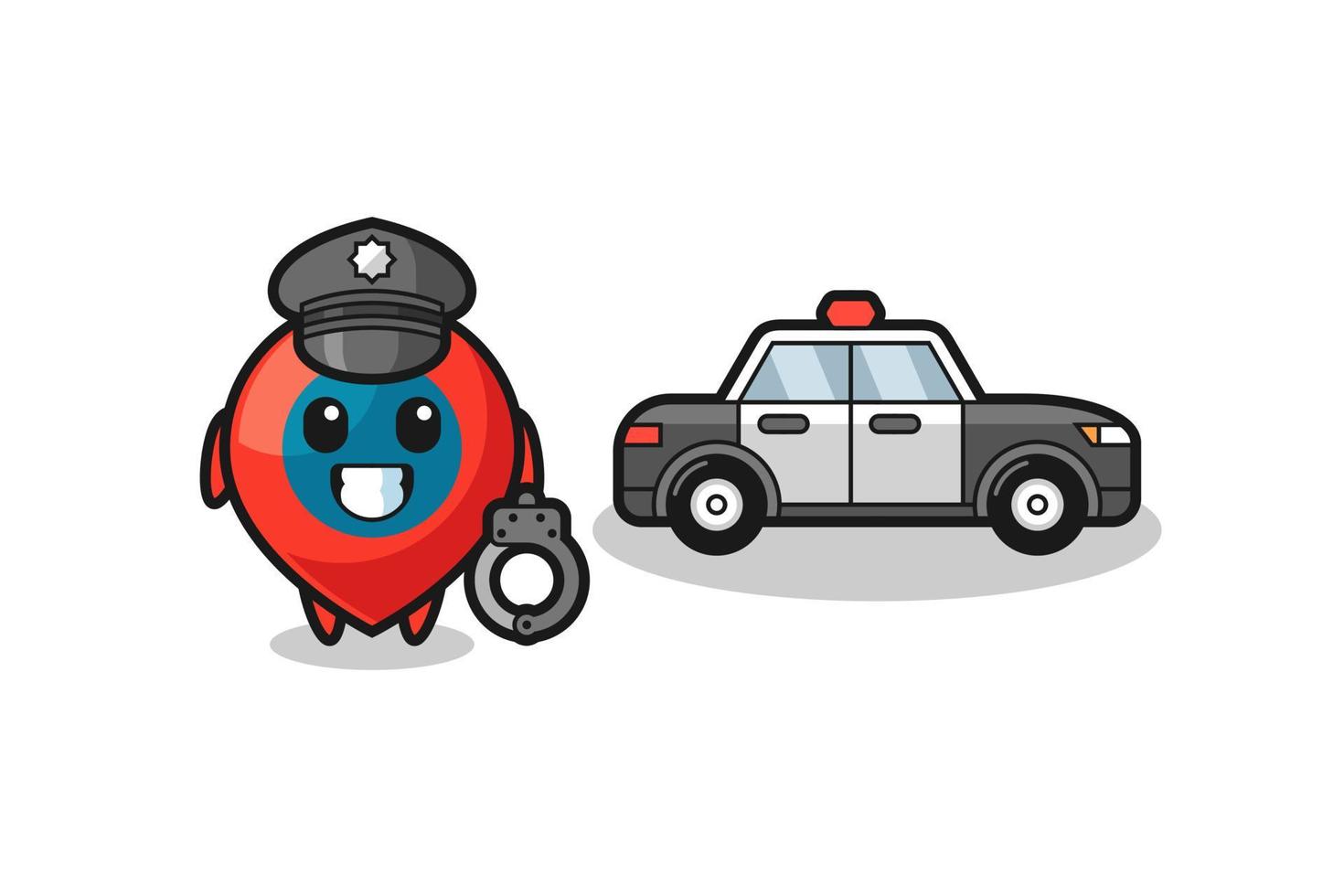 Cartoon mascot of location symbol as a police vector