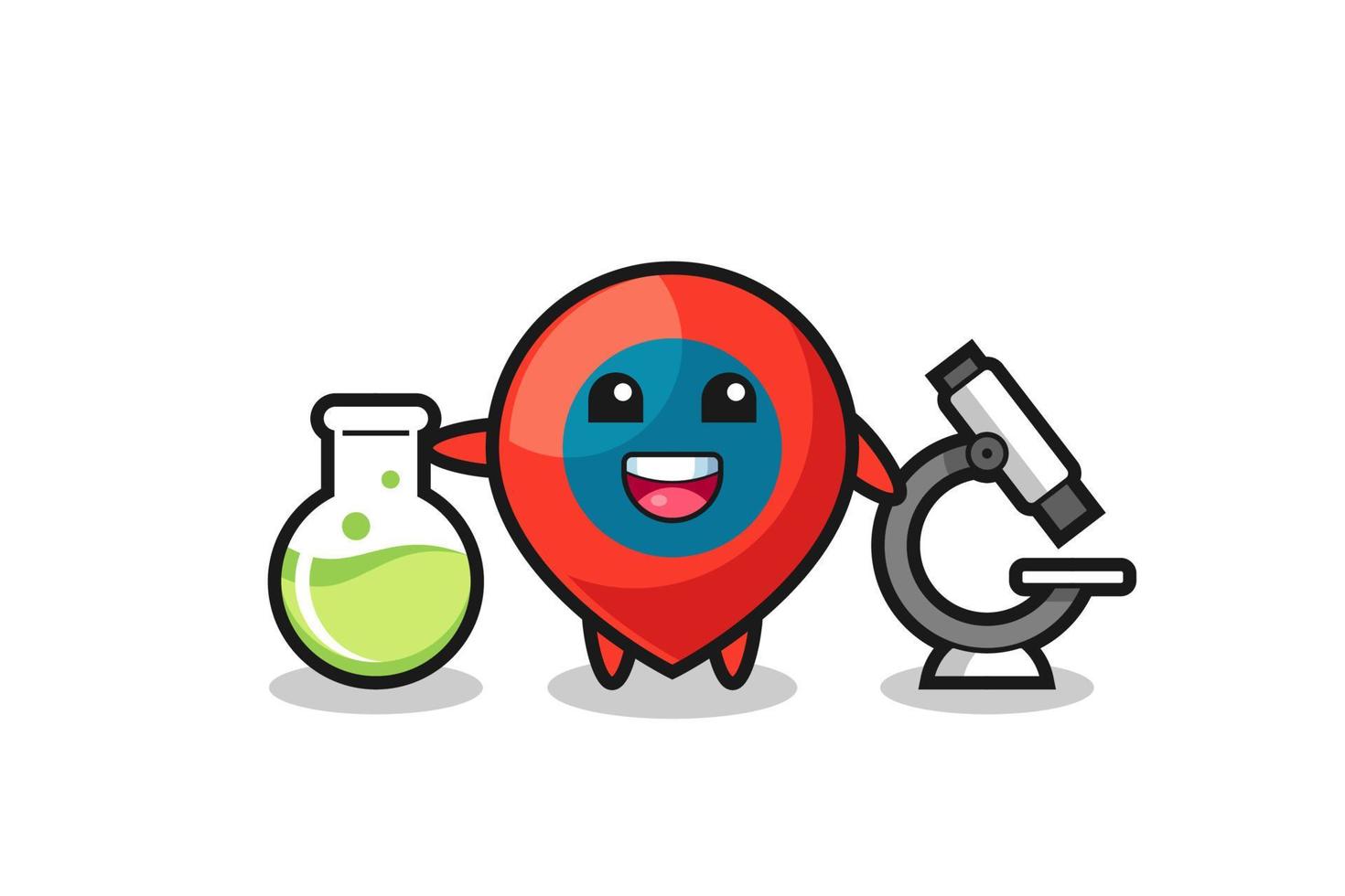 Mascot character of location symbol as a scientist vector