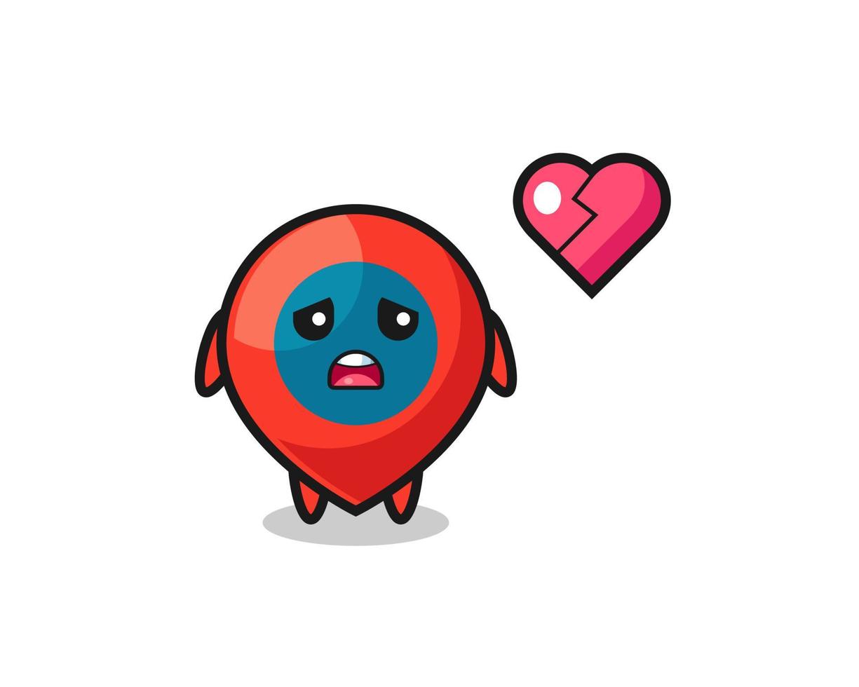 location symbol cartoon illustration is broken heart vector