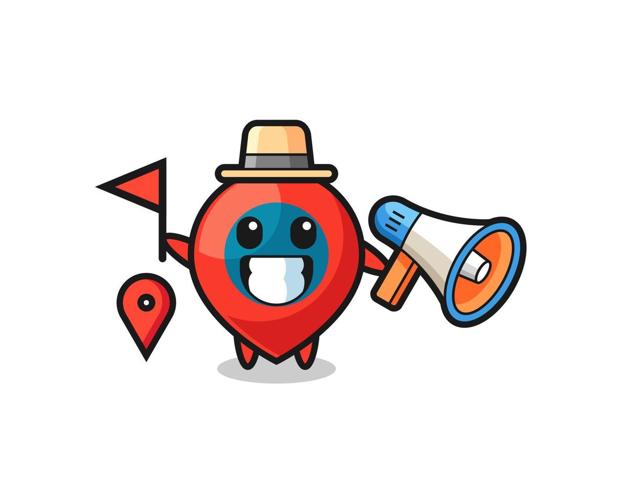 Character cartoon of location symbol as a tour guide vector