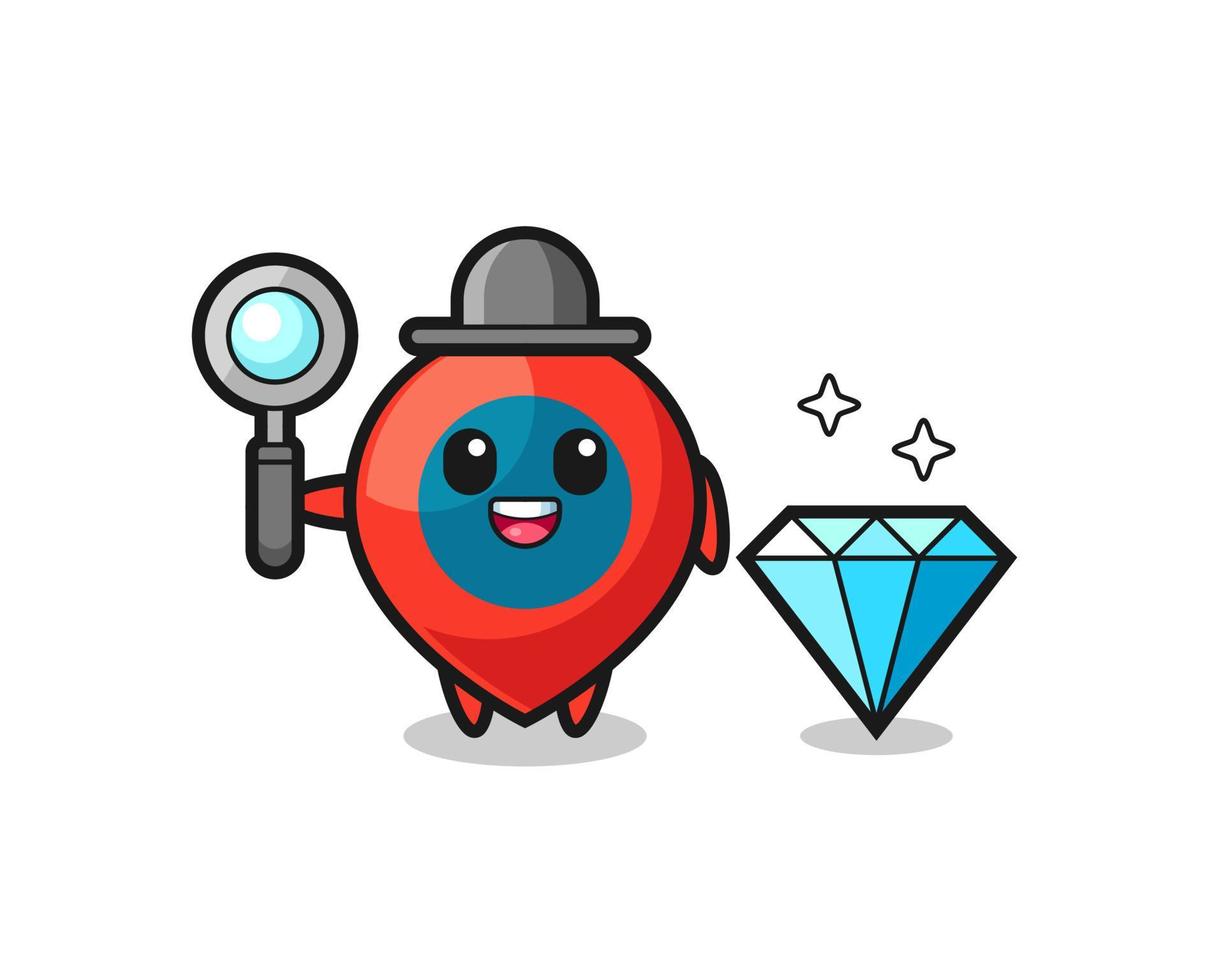 Illustration of location symbol character with a diamond vector