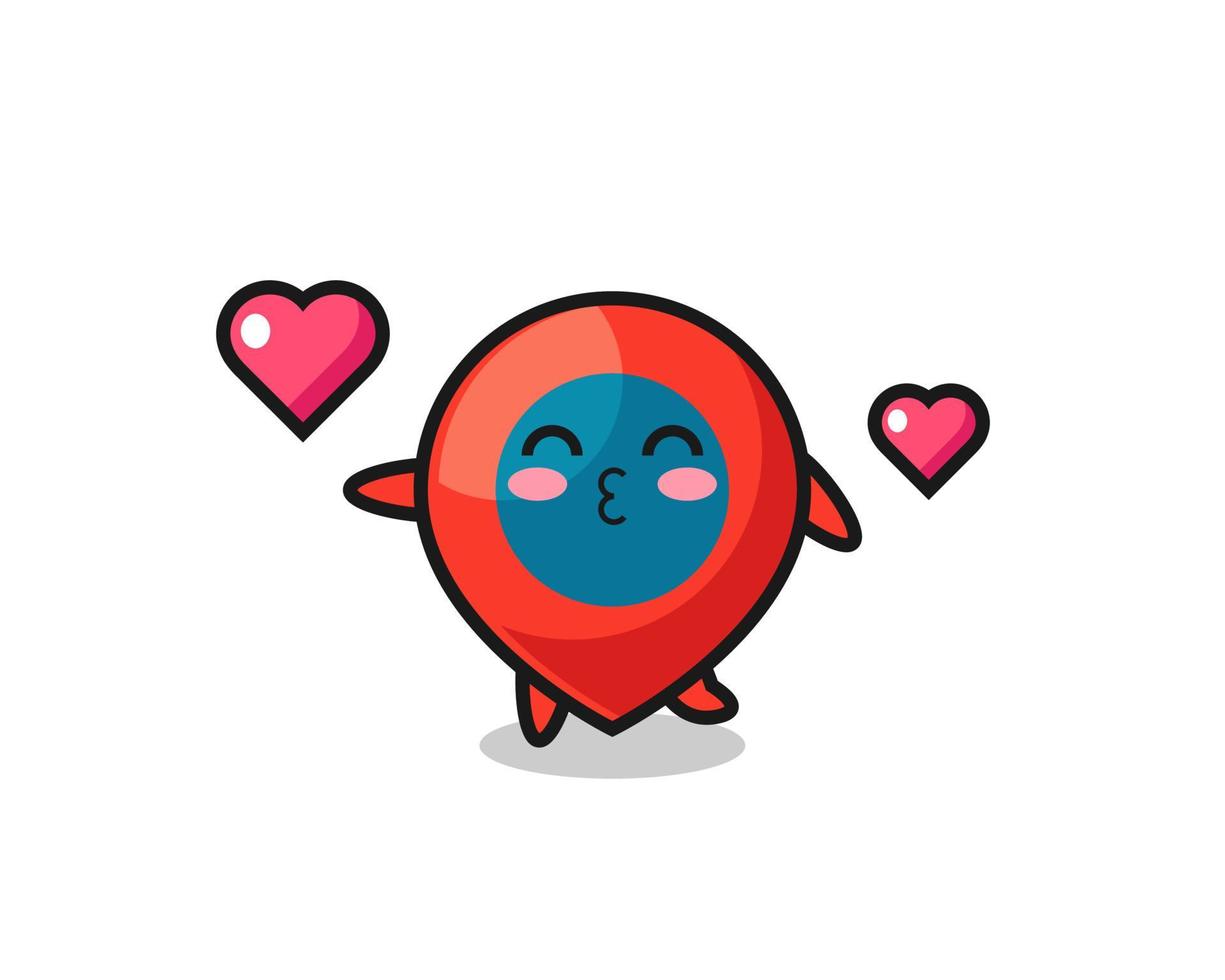 location symbol character cartoon with kissing gesture vector