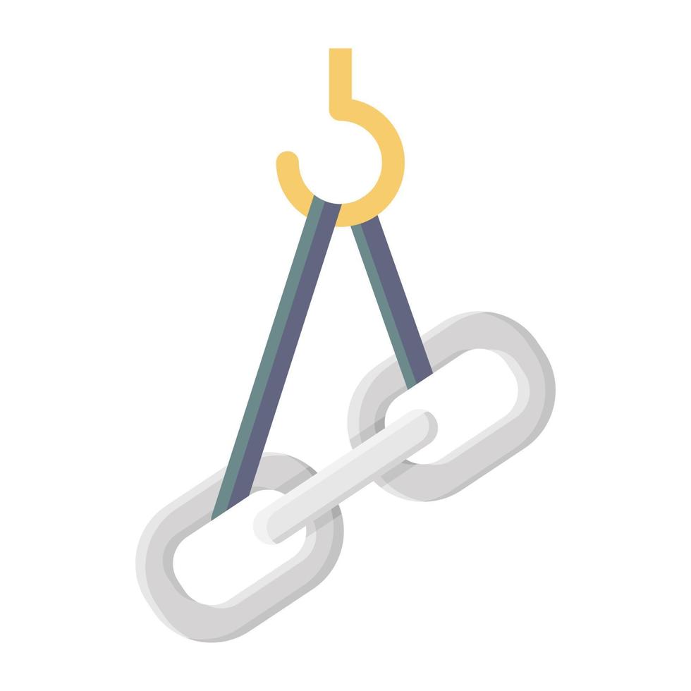 Flat icon of hook link vector