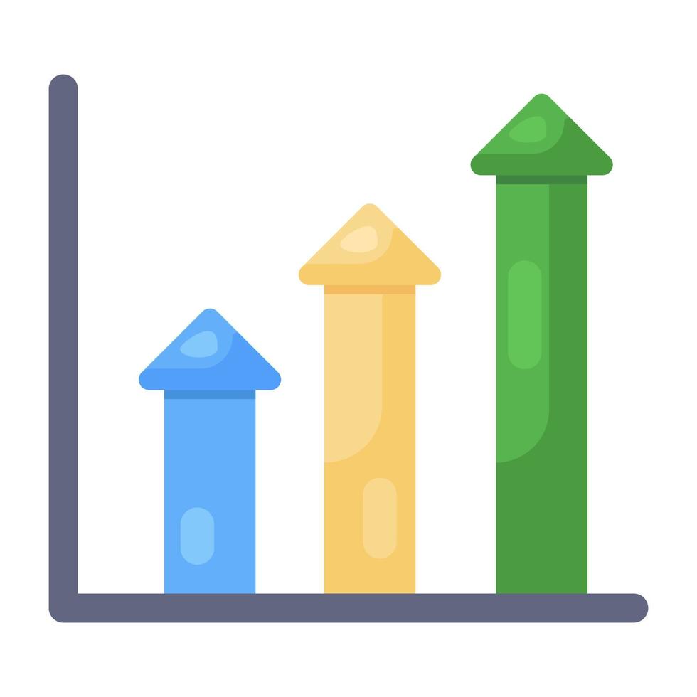 icono de gráfico de barras en estilo plano moderno vector