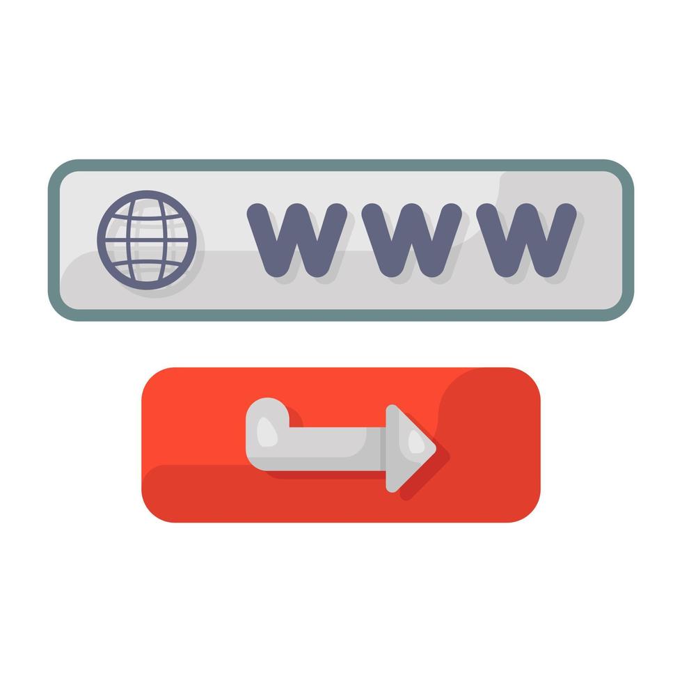 Modern flat icon of domain, web address vector