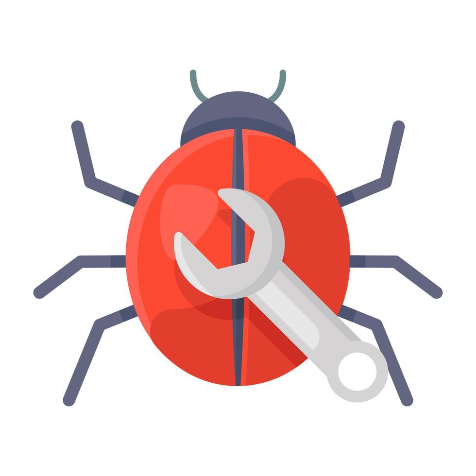 Modern style icon of bug fixing, editable vector