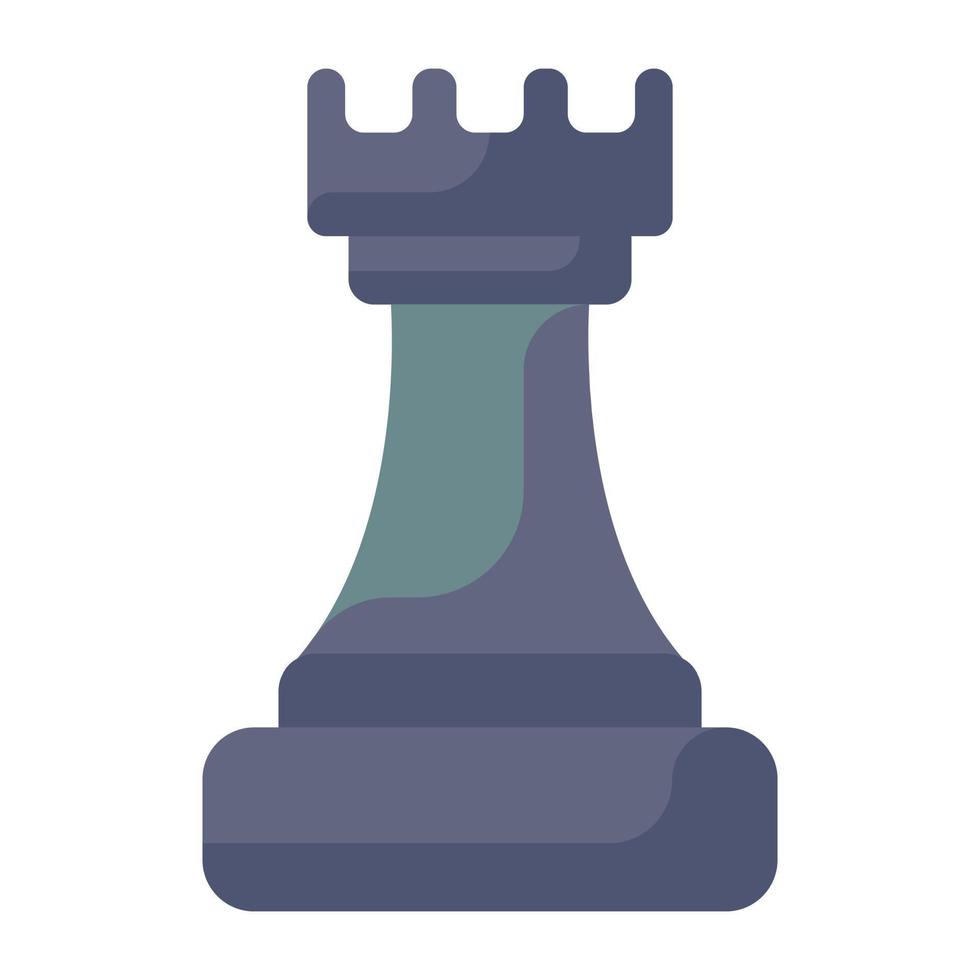 Flat vector design of chess piece, rook pawn