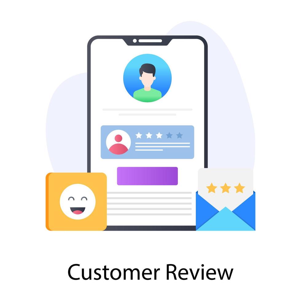 A customer reviews flat concept icon vector