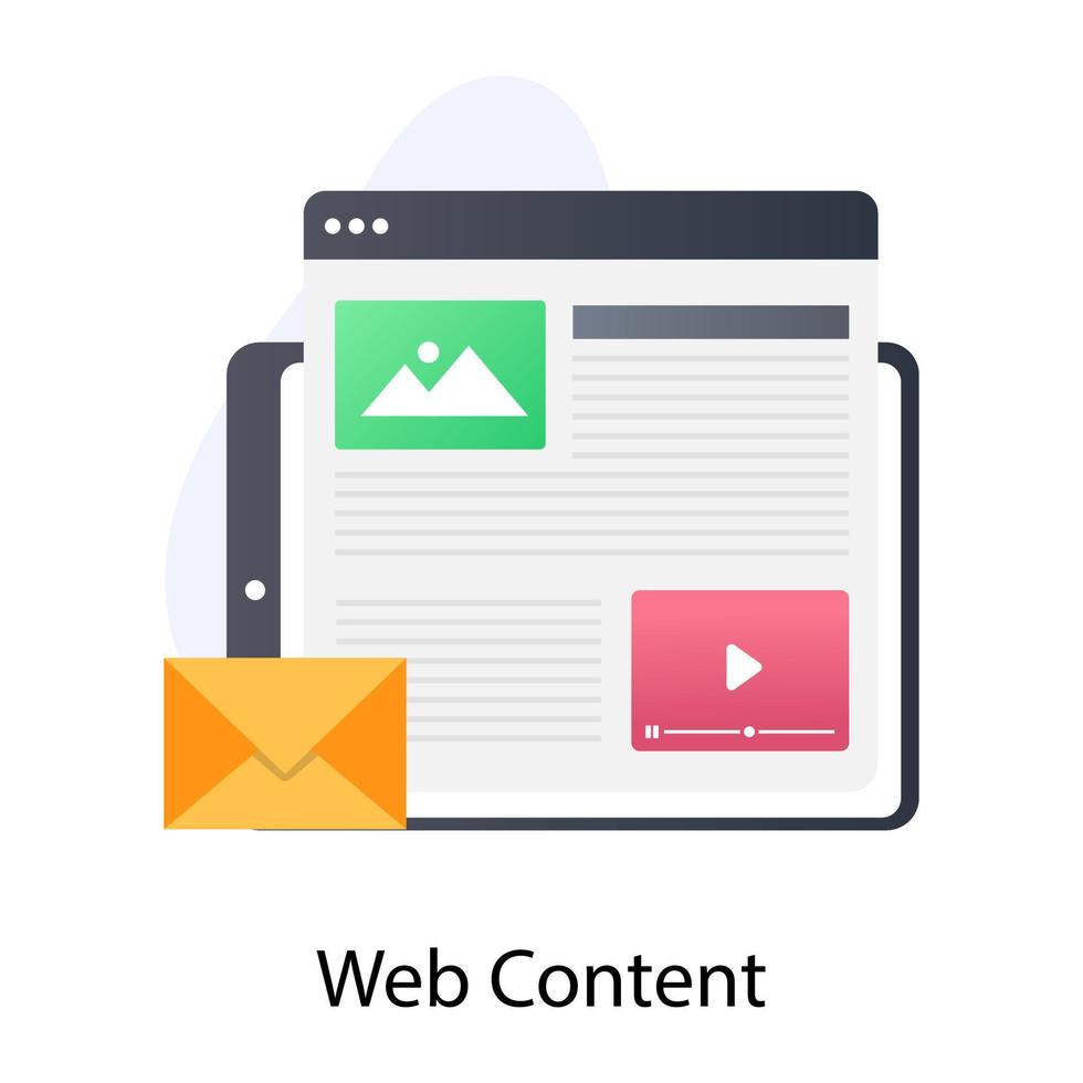 Web content icon, trendy flat conceptual design vector