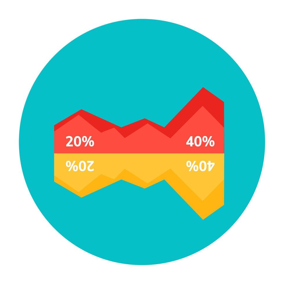 An icon design of percentage chart, business analysis vector