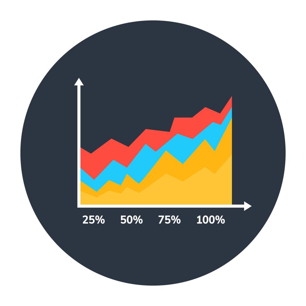 An icon design of percentage chart, business analysis vector