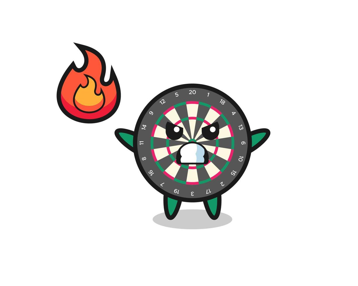 dart board character cartoon with angry gesture vector