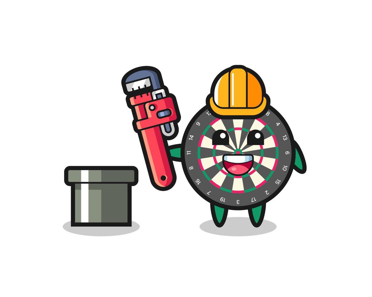 Character Illustration of dart board as a plumber vector