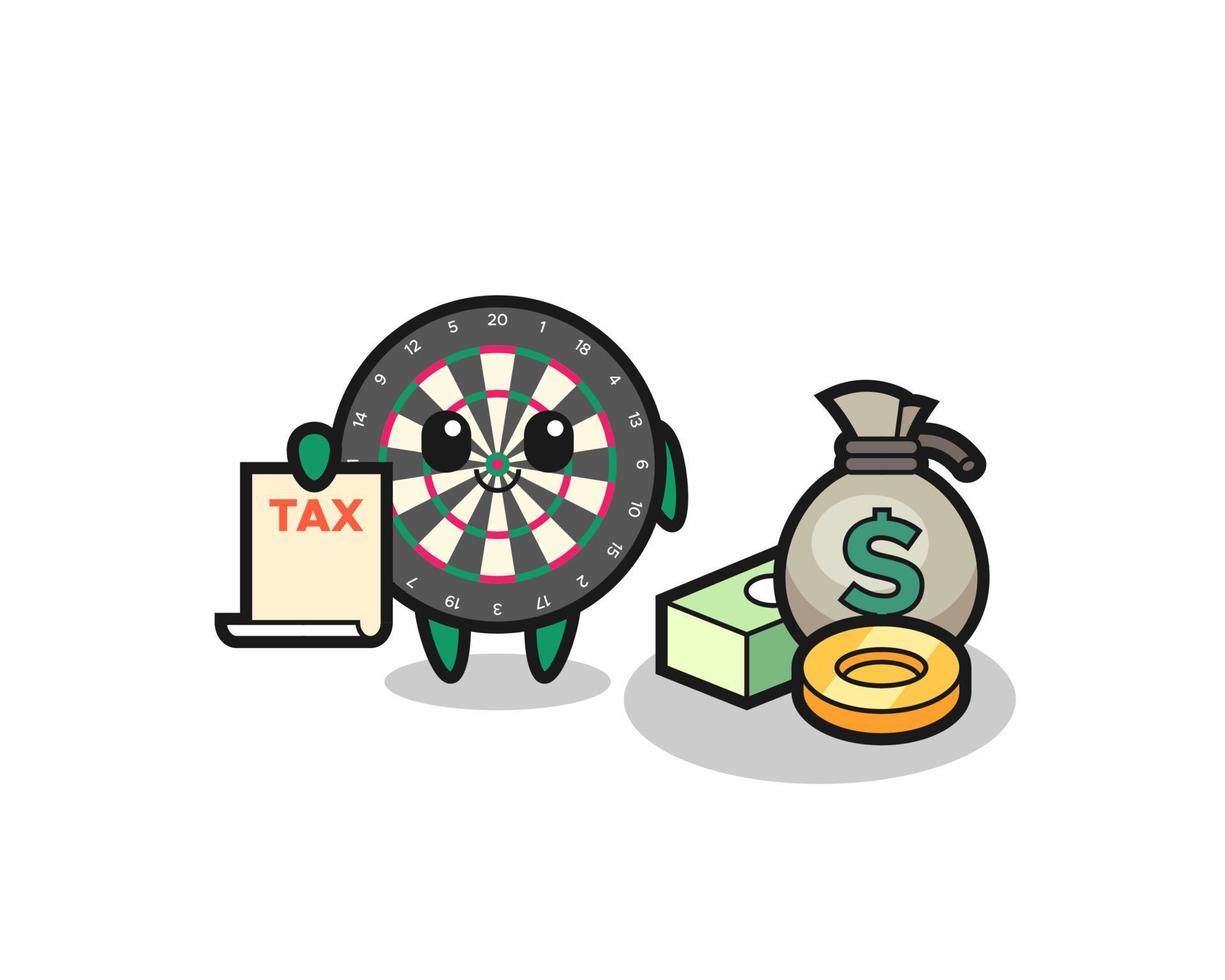 Character cartoon of dart board as a accountant vector