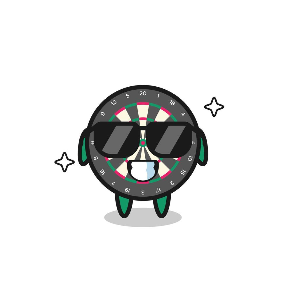 Cartoon mascot of dart board with cool gesture vector