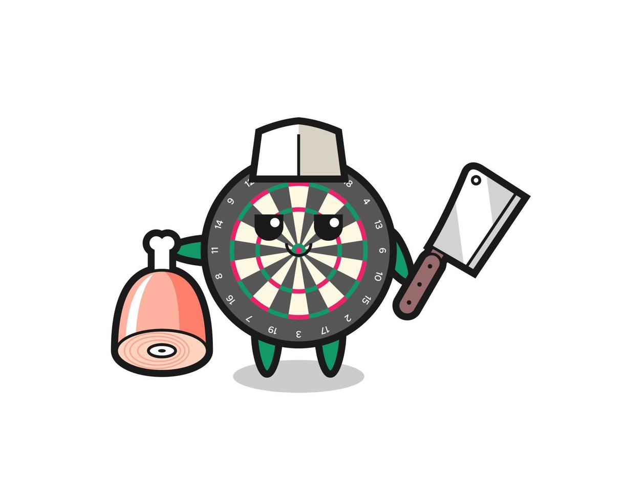 Illustration of dart board character as a butcher vector