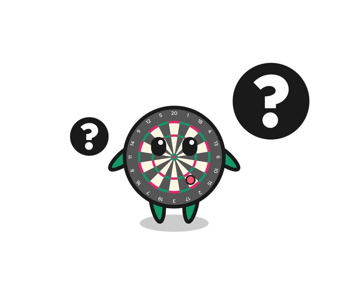 Cartoon Illustration of dart board with the question mark vector