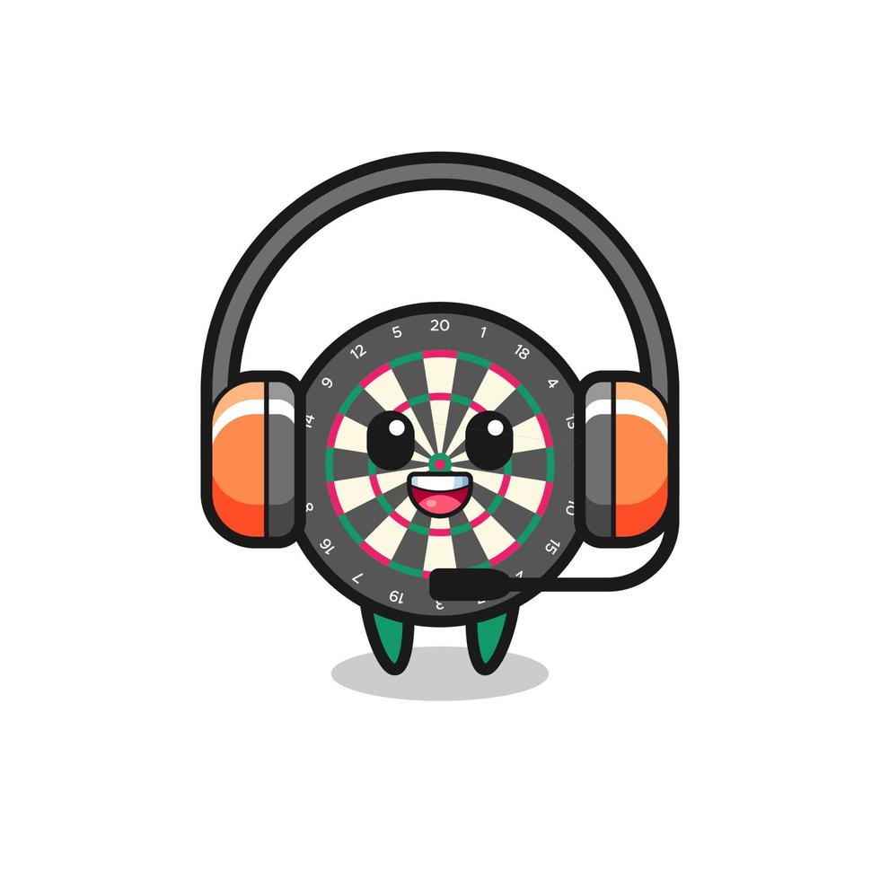 Cartoon mascot of dart board as a customer service vector