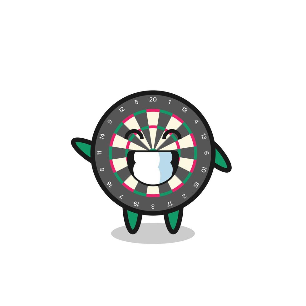 dart board cartoon character doing wave hand gesture vector