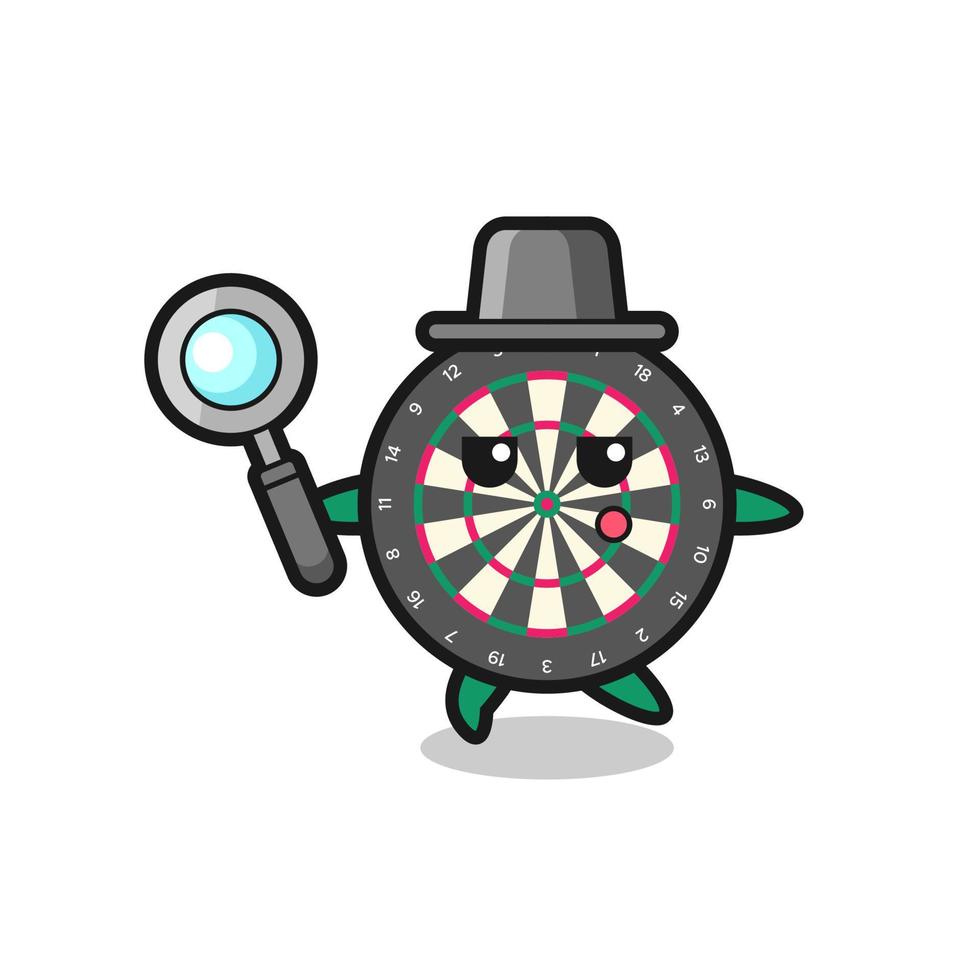 dart board cartoon character searching with a magnifying glass vector