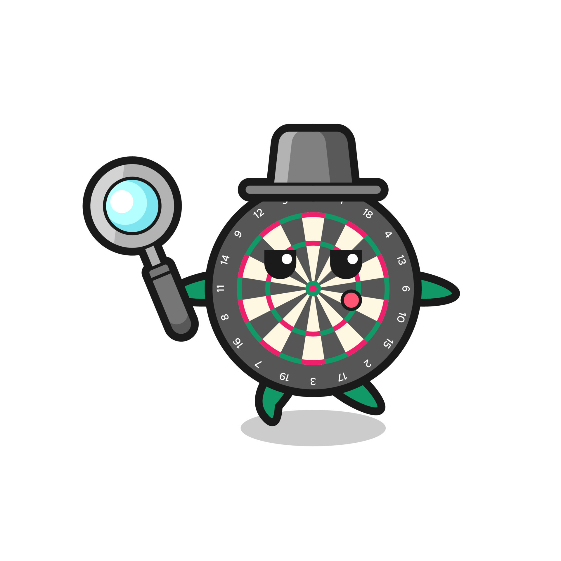 dart board cartoon character searching with a magnifying glass 6742565  Vector Art at Vecteezy