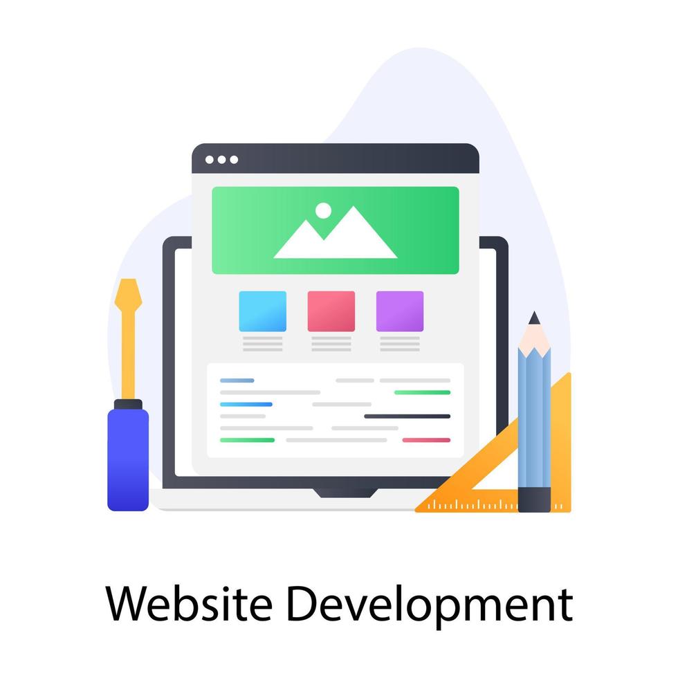 Web development icon of flat conceptual style vector