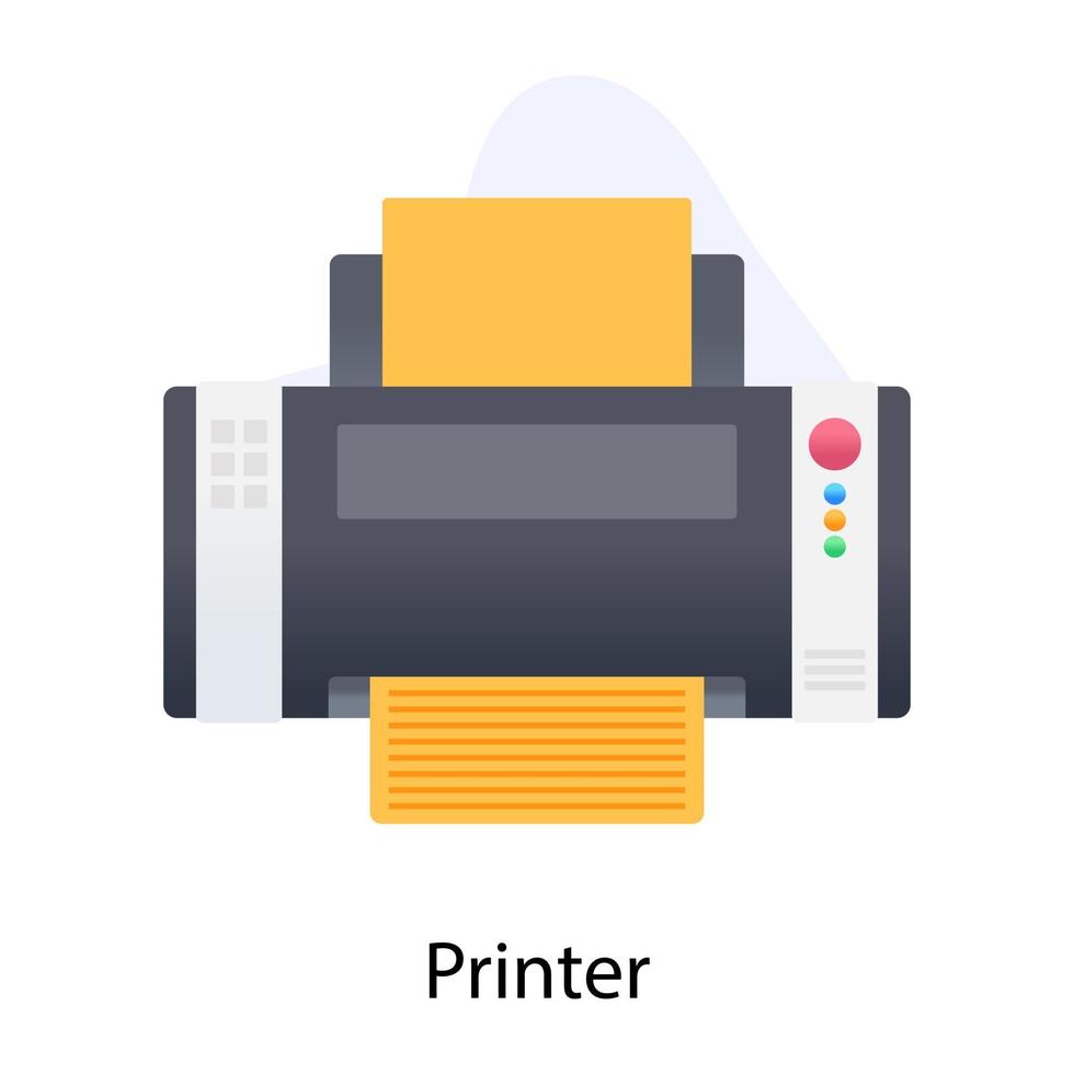 Photo printer in conceptual editable icon, office machine vector