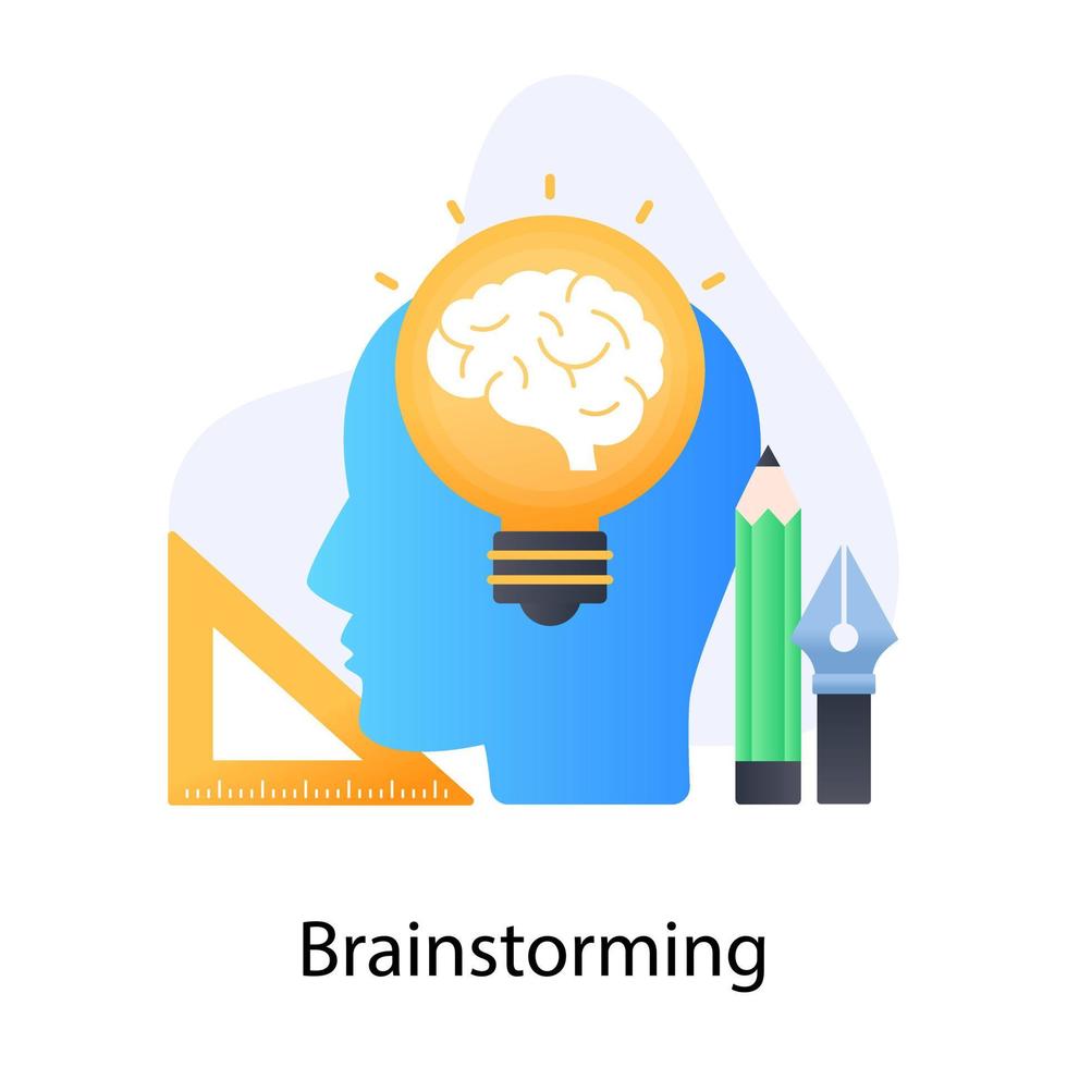 Icon of brainstorming, modern flat conceptual vector