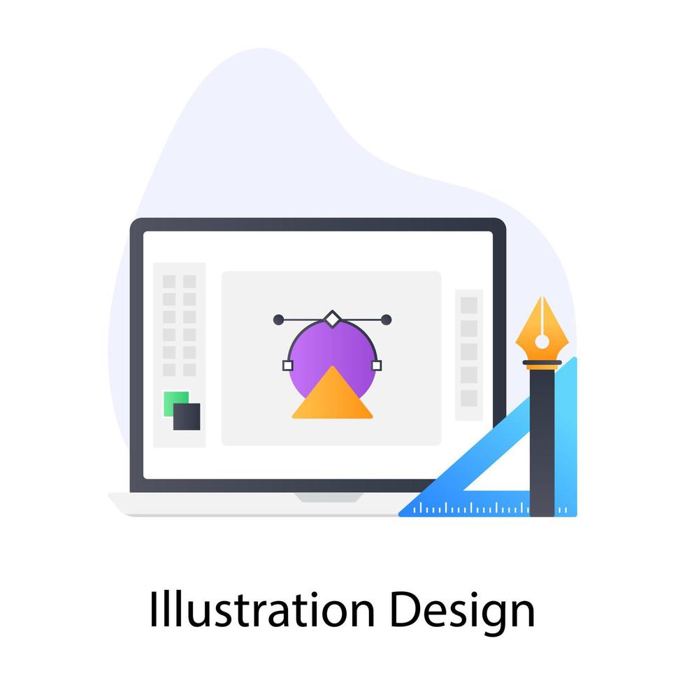 Illustration design icon of flat conceptual style vector