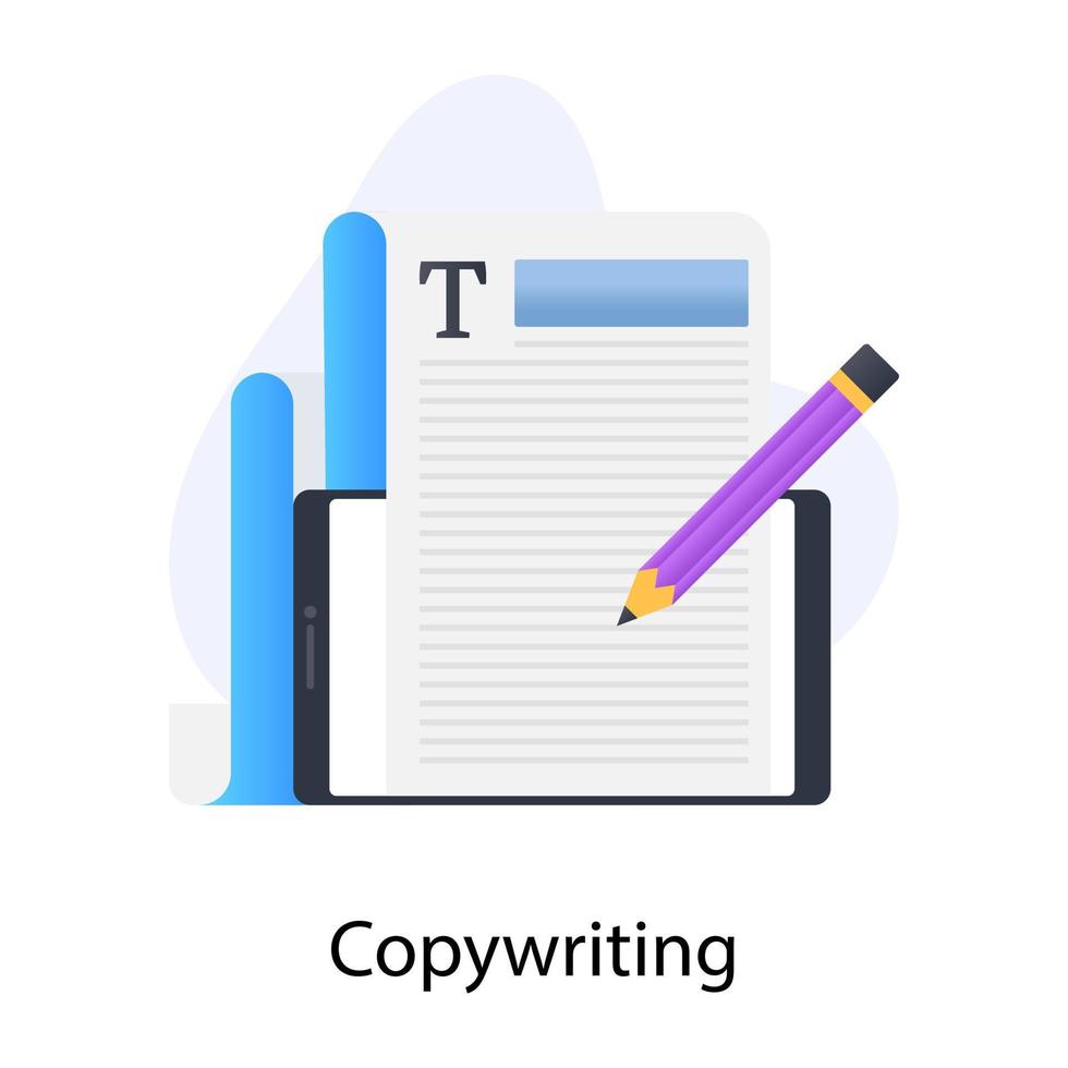 A flat trendy icon of copywriting vector