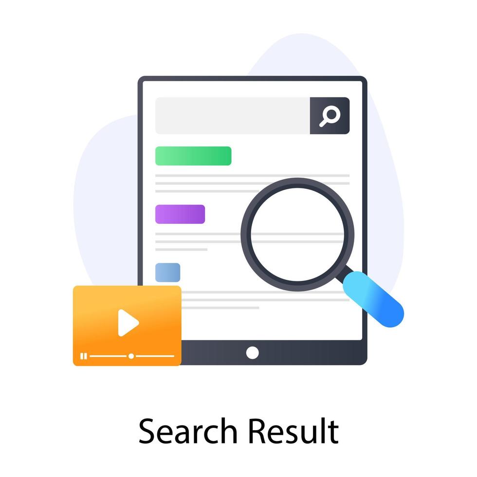 Search results flat concept icon vector