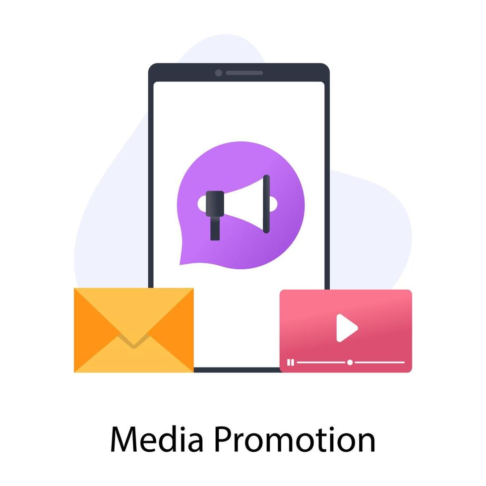 A perfect flat concept icon of media promotion vector