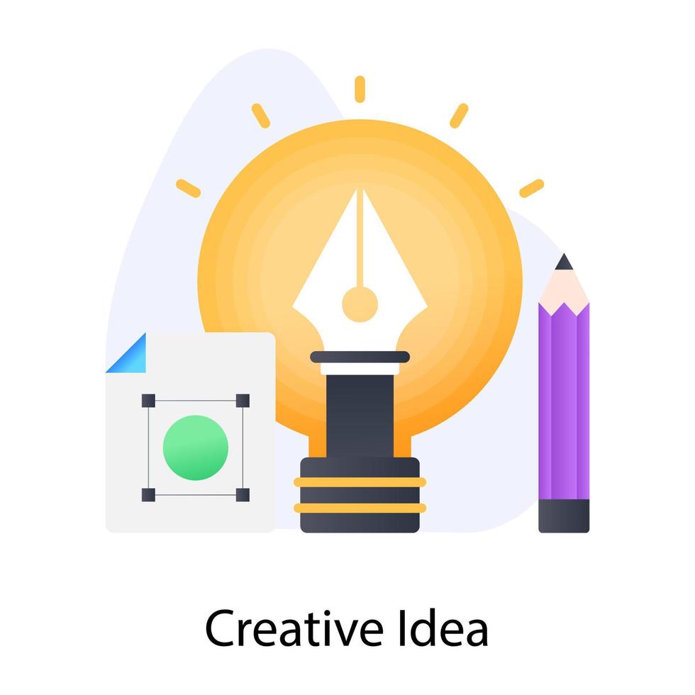 Innovative vector graphic, flat conceptual icon of creative idea