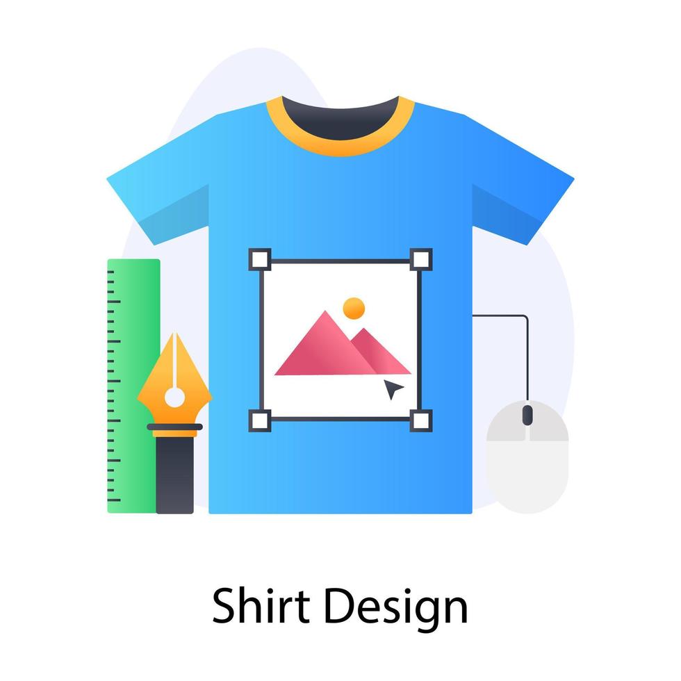 icono de diseño de camisa de estilo conceptual plano vector