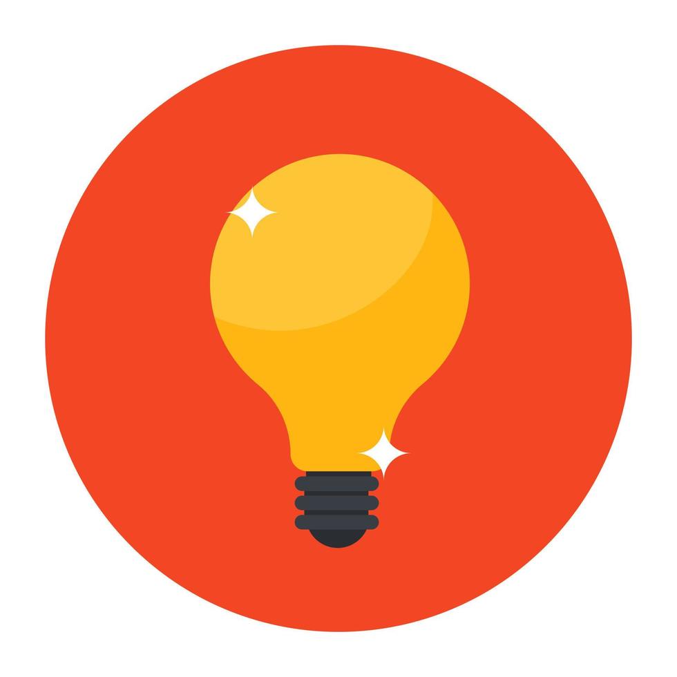 A design of light bulb in modern flat style vector