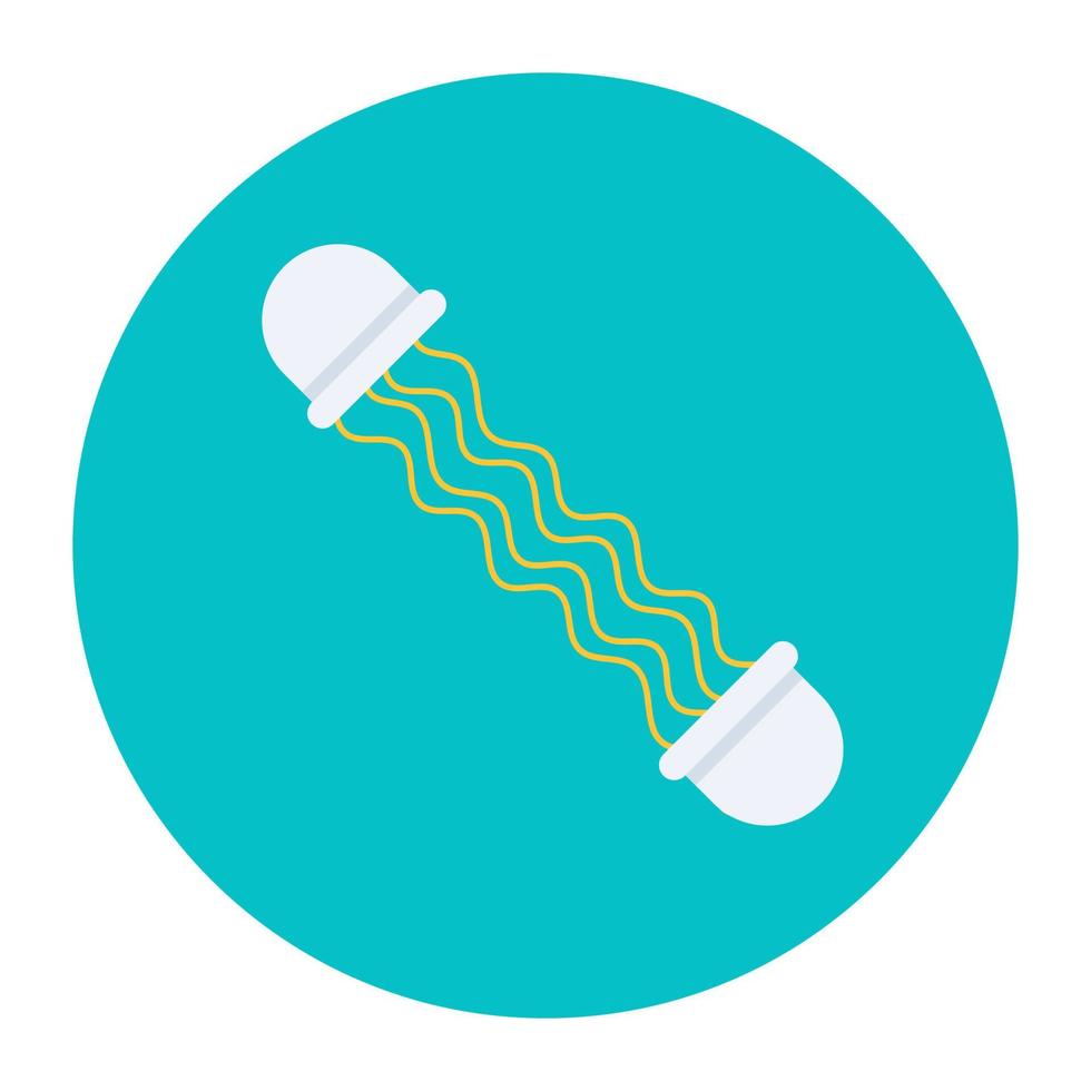 Current flow icon, flat design of transistor vector