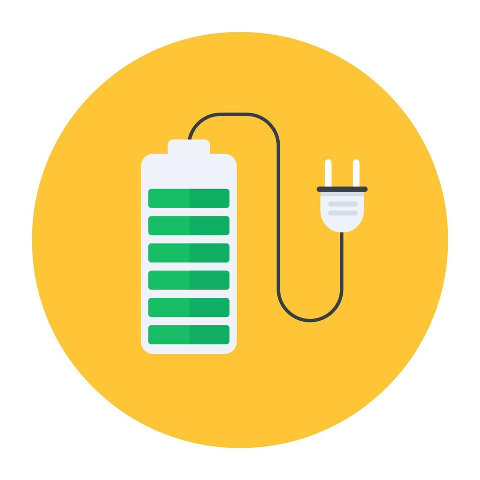 Rechargeable battery icon, battery charging vector